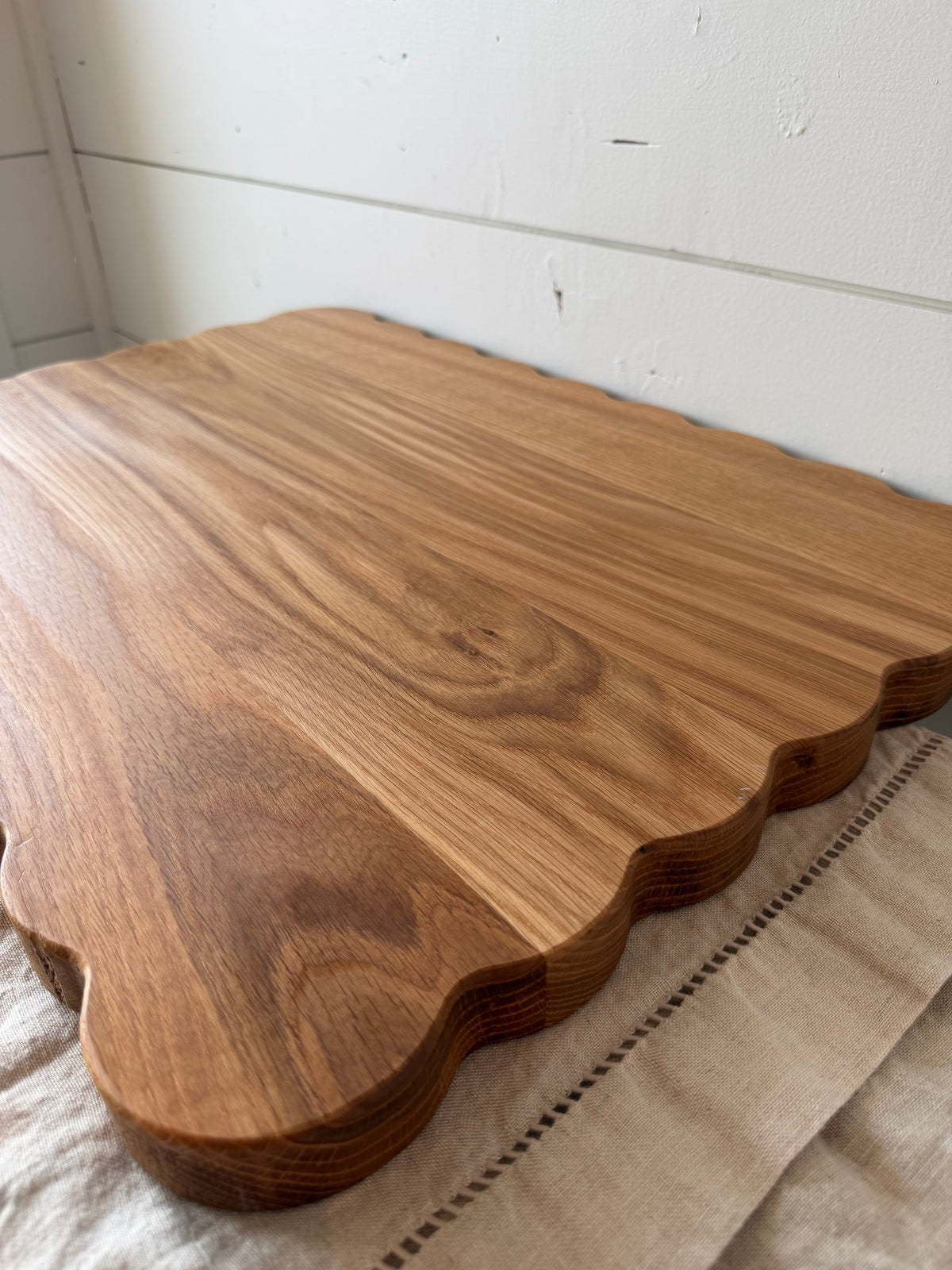 White oak and black walnut Heritage Scallop Boards in the Kokariki workshop